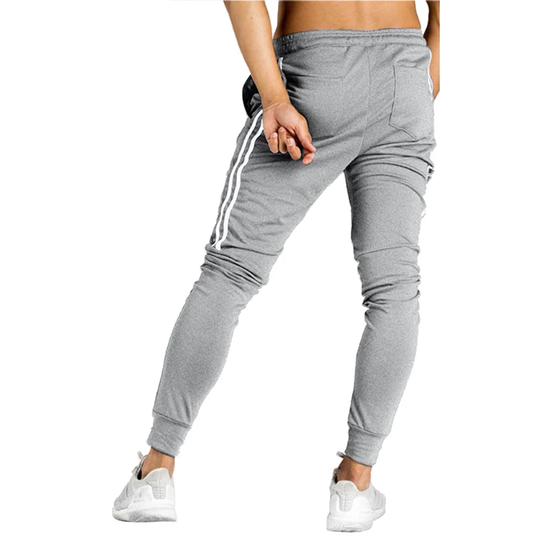 Новые мужские спортивные штаны для фитнеса 2019 осенние длинные в полоску | Мужская