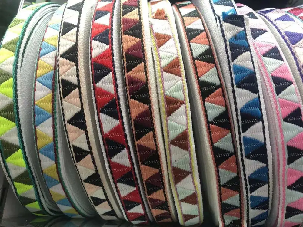 20yards/lots wide 2 cm Woven Jacquard Ribbon Trims triangular form geometric pattern for curtain and clothing accessory LS-2705 | Дом и сад
