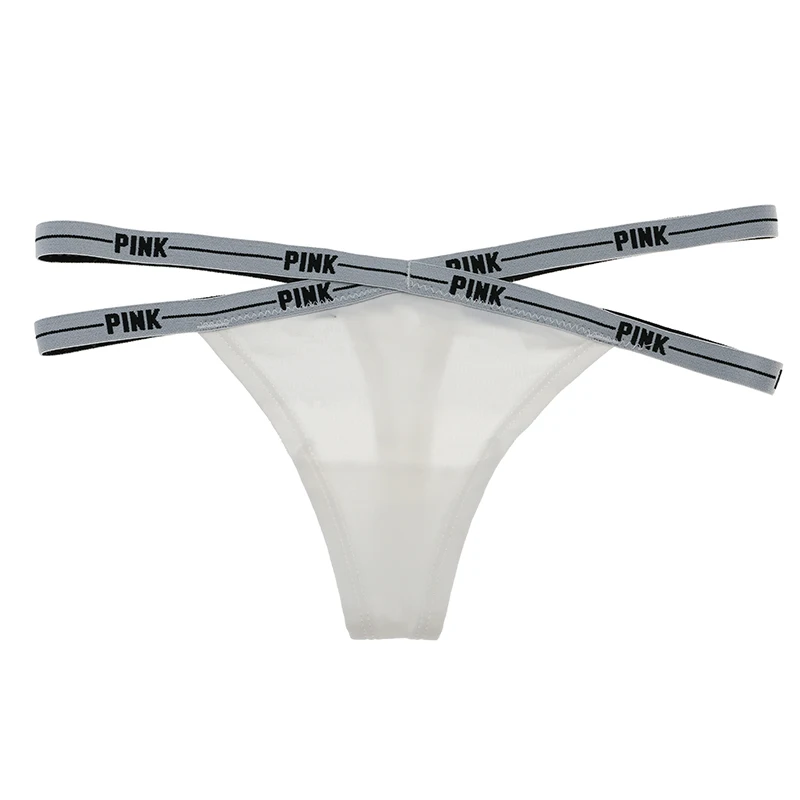 Сексуальное женское нижнее белье QIWN розовые спортивные стринги с надписью