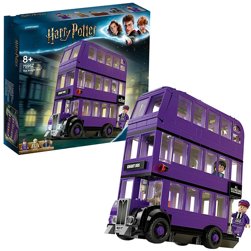 Новинка июля 419 шт. маленькие строительные блоки Harri совместимы с Legoinglys Knight Bus 75957