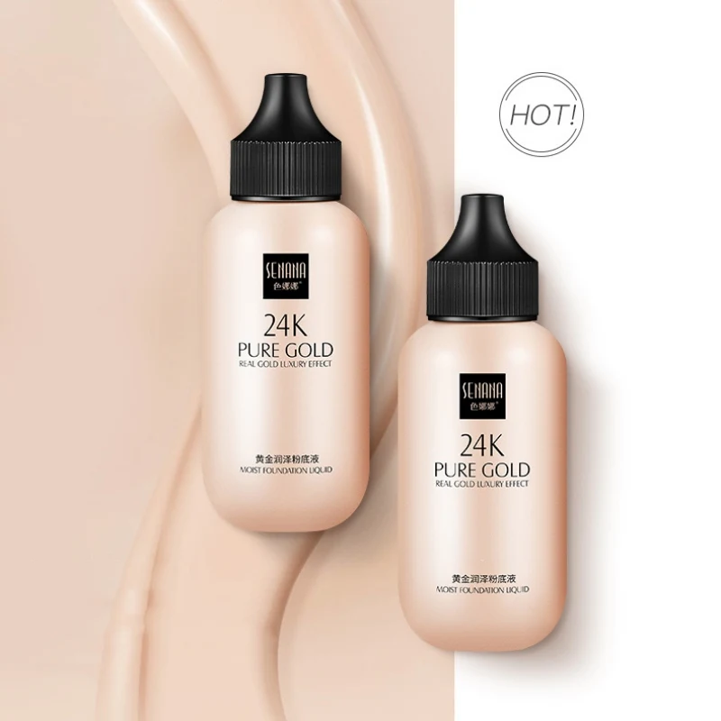 24 каратная Золотая жидкая косметика/основа Увлажняющая оболочка пятна ровный