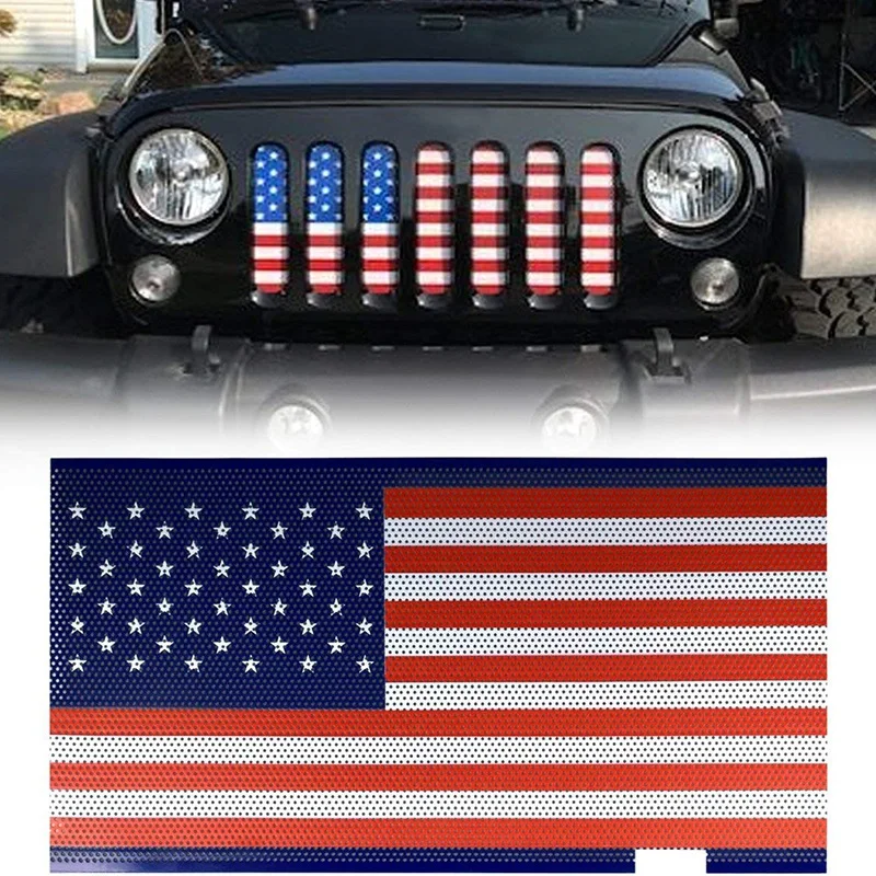 Передняя капот матовая решетка американский флаг стальной гриль сетка вставка