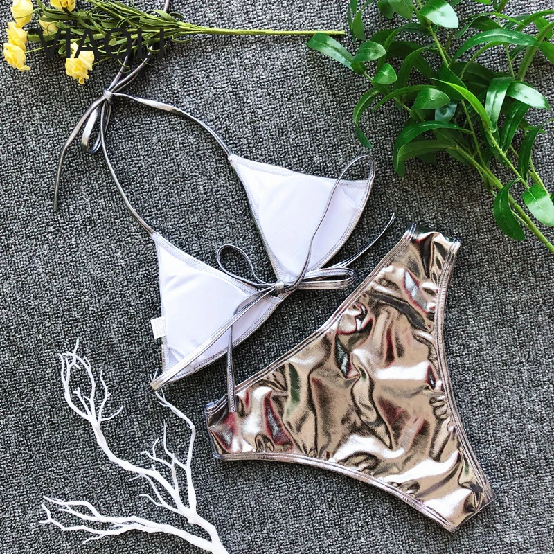 Купальник Летний Новый горячий сексуальный Однотонный женский комплект бикини