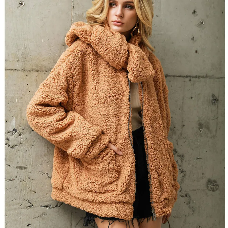 Элегантное женское пальто из искусственного меха осень зима 2020 теплая меховая