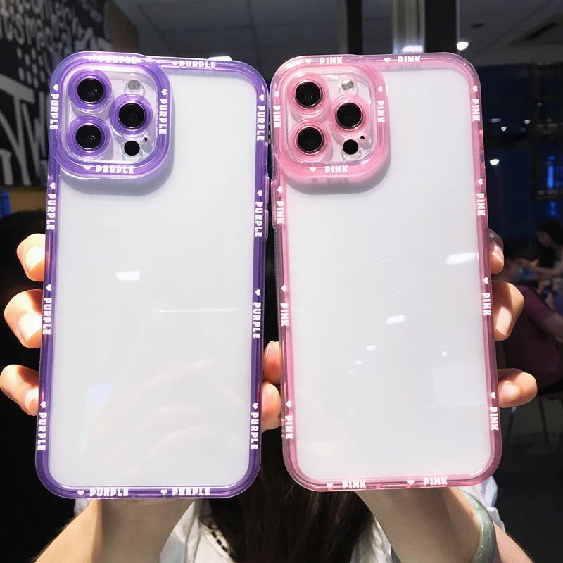 Camera Lens Protection Clear Phone Case For iPhone 14 Pro Max 13 12 11 XR XS X 7 8 Plus Color Candy Transparent Soft Back Cover