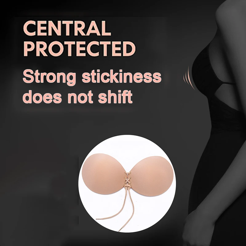 

Women Invisible Bra Push Up Seamless Self-Adhesive Sticky Wedding Party Front Strapless A B C D Cup Bra