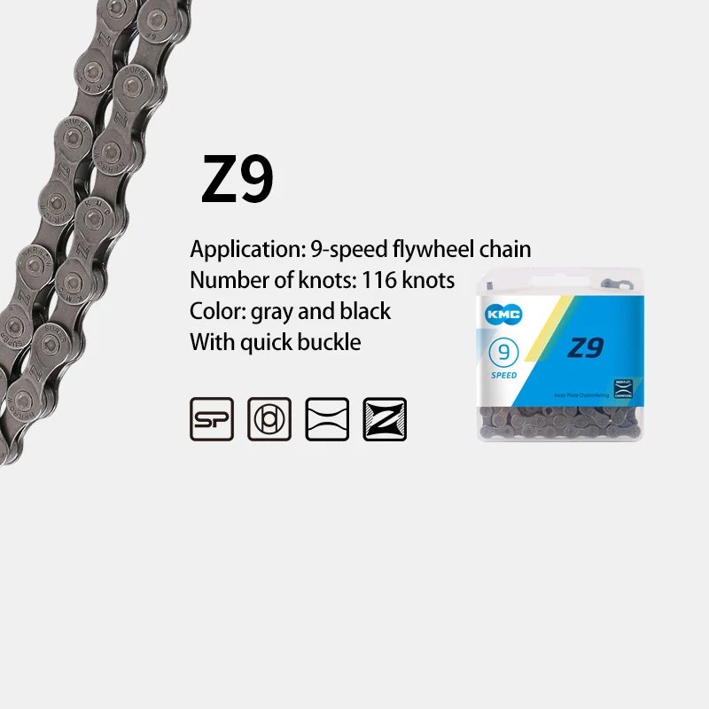 

KMC Bicycle Chain 6 8 9 Speed MTB Road Bike Chain 116 Links Z6 Z8.3 Z9 24 27 Speed Mounntain Bike Chains Anti-skid Chains SRAM