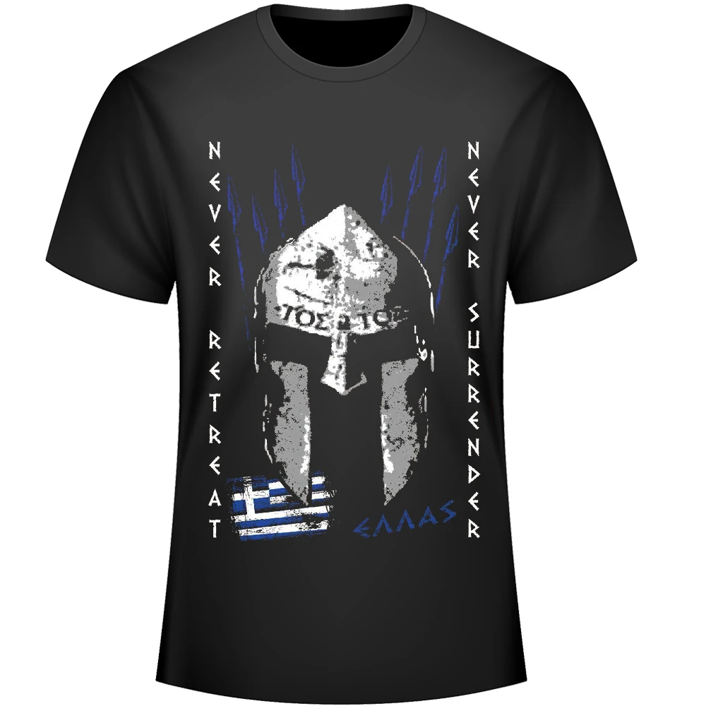 

Never Retreat Never Surrender. Spartan Warriors Helmet Men's T-Shirt. Summer Cotton Short Sleeve O-Neck Unisex T Shirt New S-3XL