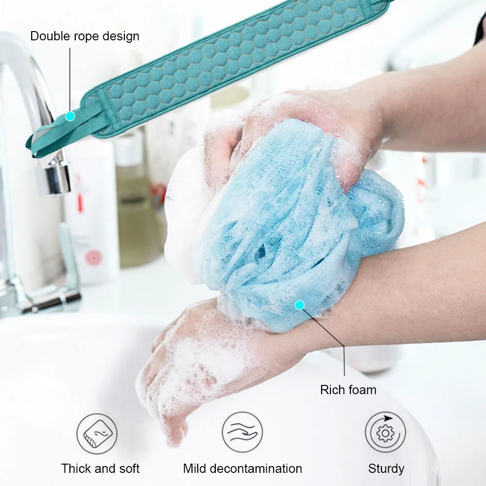 Набор кистей для душа тела Пенящийся шарик ванны расширенный задний скруббер