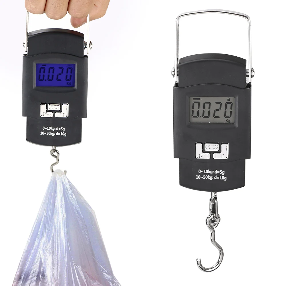

50Kg/110lb Portable for Fishing Luggage Travel LCD Electronic Scale Hanging Digital Weighing Scale Home Tool