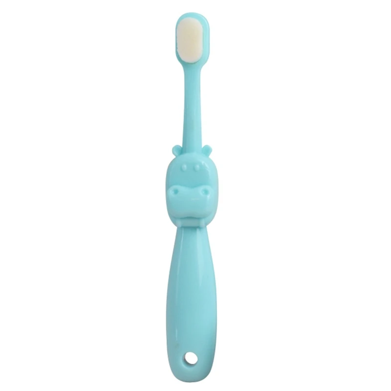 

Children Kids Micro-Nano Sensitive Toothbrush Extra Super Soft 10000 Bristles Protect Fragile Gums Cartoon Hippo Cleaning K3NE