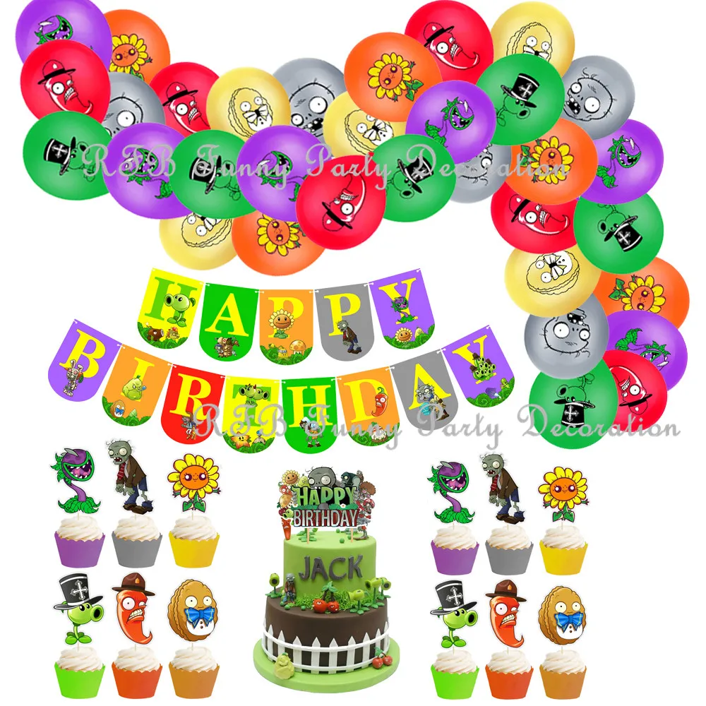 

Plants Monster Birthday Party Decorations Balloons Kids Favors Banners Cupcake Toppers Baby Shower Event Party Supplies