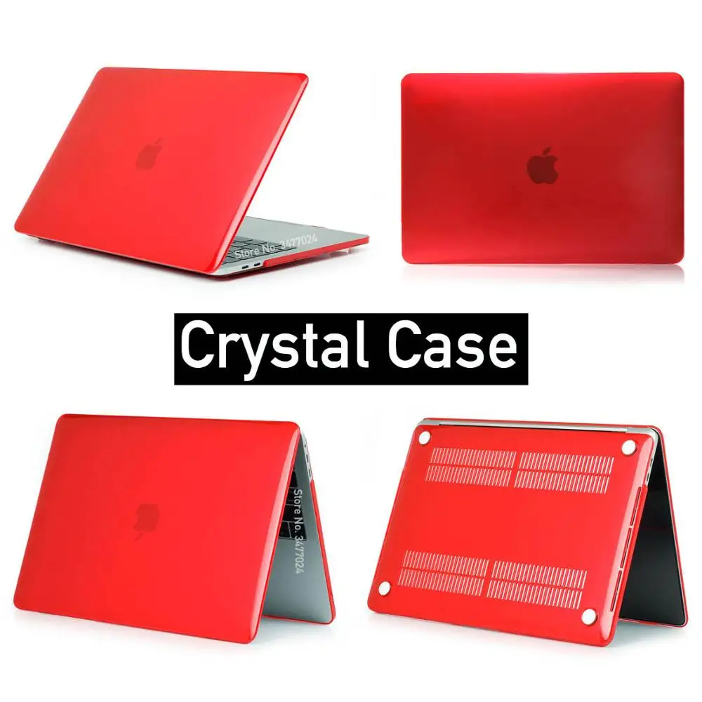 crystal-red Матовый или прозрачный чехол для ноутбука Macbook Pro retina Air 11 12 13 15, для mac Air 13 A1466 A1932, чехол pro 13,3 15 - Цвет: crystal-red