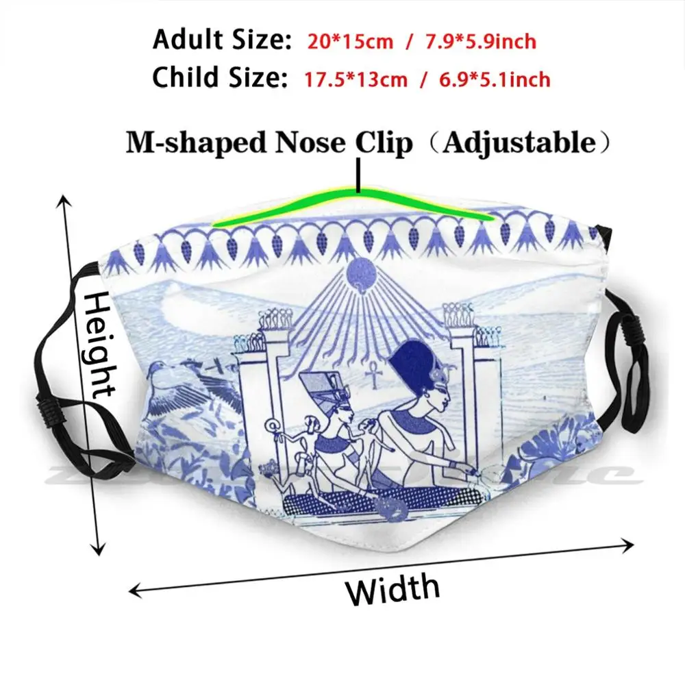 Египетский синий и белый Нефертити акхенатен (Spode Inspired) маска для взрослых детей