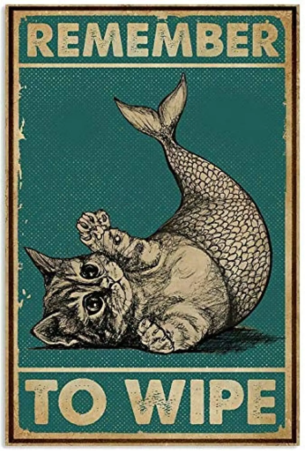 

Retro Metal Tin Sign, Remember To Wipe Lovely Cat Metal Tin Sign, Metal Tin Sign Wall Decoration/Bar,Restaurant, Cafe, Living