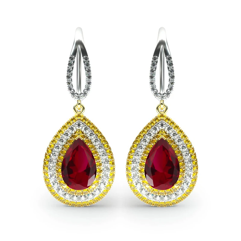 

OEVAS Full Zircon Drop Earrings Sparkling AAA Cubic Zirconia Women Wedding Engagement party jewelry Dangle Earring Girls Gifts