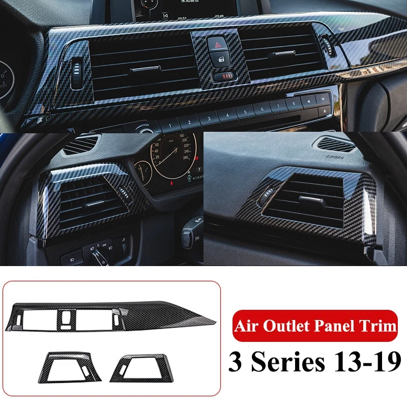 

Carbon Fiber Center Console Air Outlet Panel Trim Instrument Panel Trim for BMW 3 Series 320Li F30 F35 2013-2019