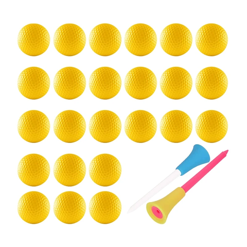 

24 шт. мячи для гольфа практика пены мягкой эластичной мячи для гольфа, для дома и улицы Гольф Учебное пособие шарики с 2 шаровых шарниров