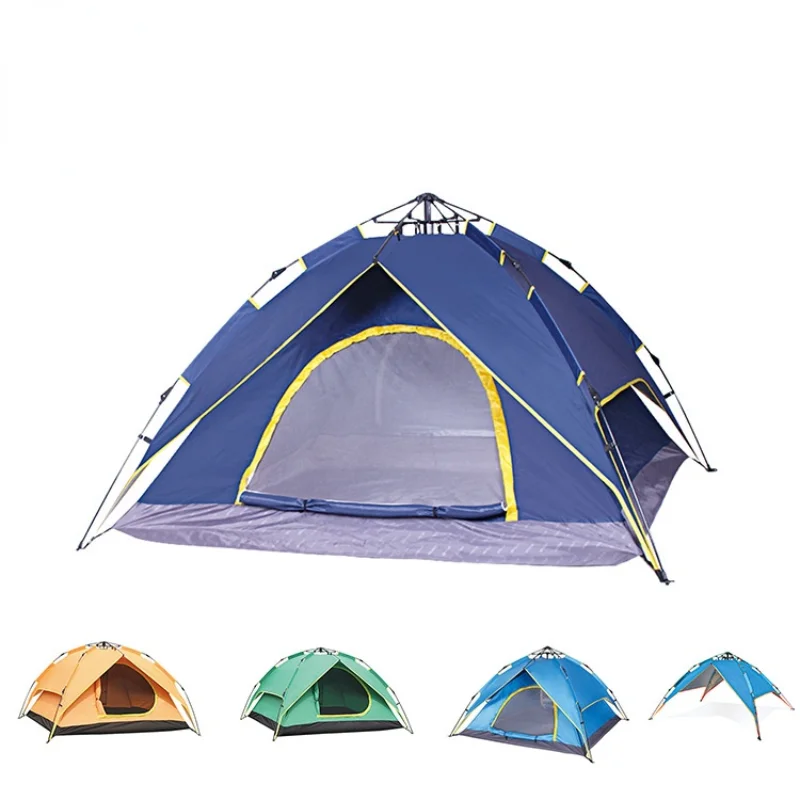 

Blue Orange Army Green Double Polyester Fabric Quickly Open Camping Tent Dual-Purpose Camping Rainproof Sunshade Tents