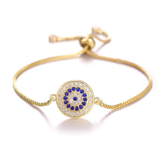 Hot sell evil eye JUWANG Турецкий Дурной глаз браслеты для женщин микро проложить Циркон Шарм регулируемые цепи Мода ручной работы ювелирные изделия подарок - Окраска металла: Hot sell evil eye