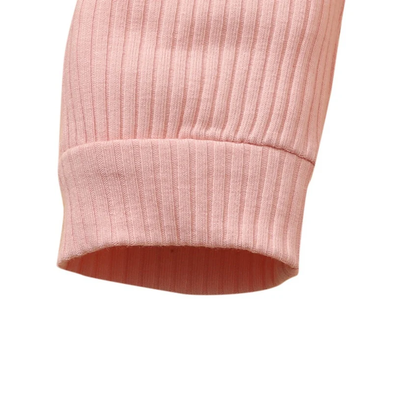 

Autumn Baby Girl Jumpsuit Clothing Long Sleeve Solid Print Single Breasted Romper With Headband Infant Outfits Sets4