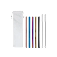 5pack stainless steel straws reusable with for bubble teatapioca pearl milkshakessmoothies 2 brushes included boba tea