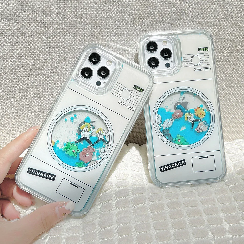 Чехол для телефона с милой куклой в стиральной машине iPhone 13 14ProMax XSMAX 11 ProMax XR XS 7 8 PluIs