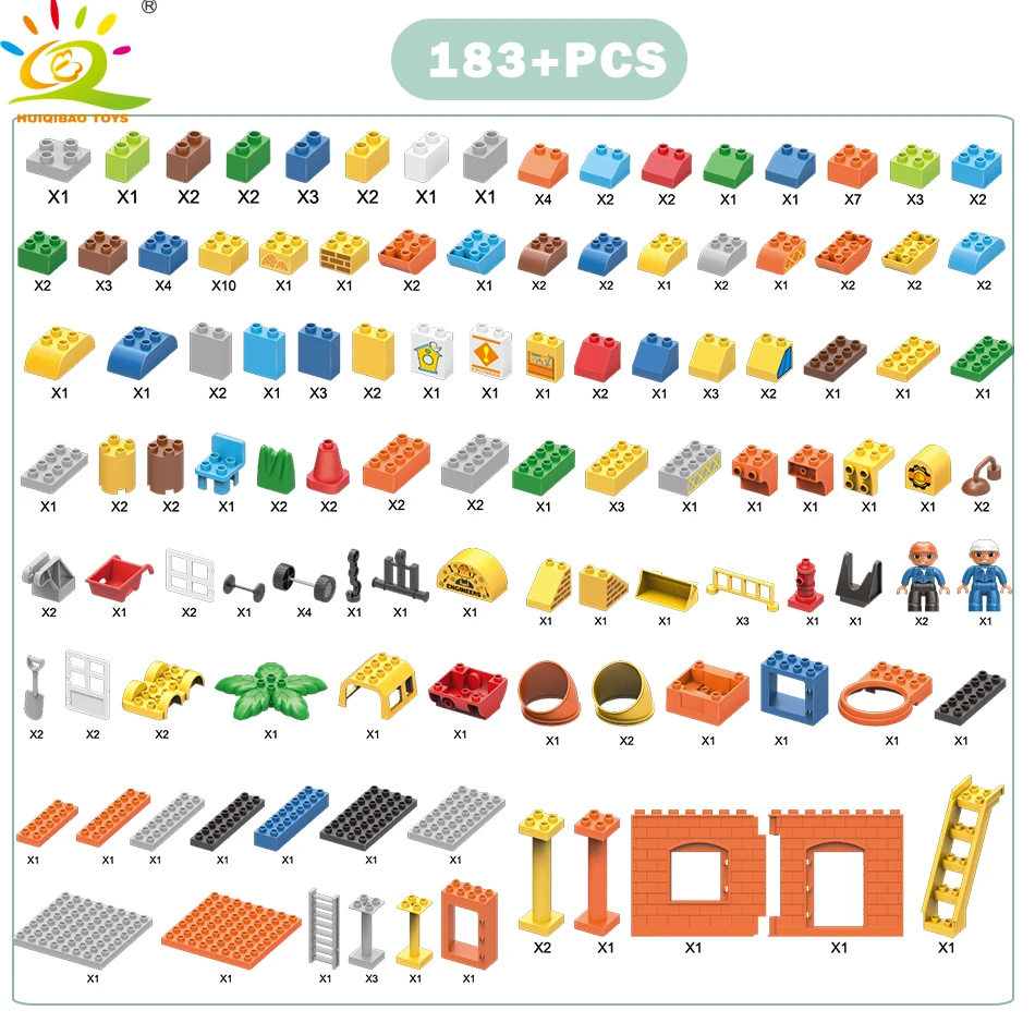 

183pcs DIY Big Engineering Consrucion House Building Blocks Kids Figures Bricks for Kids