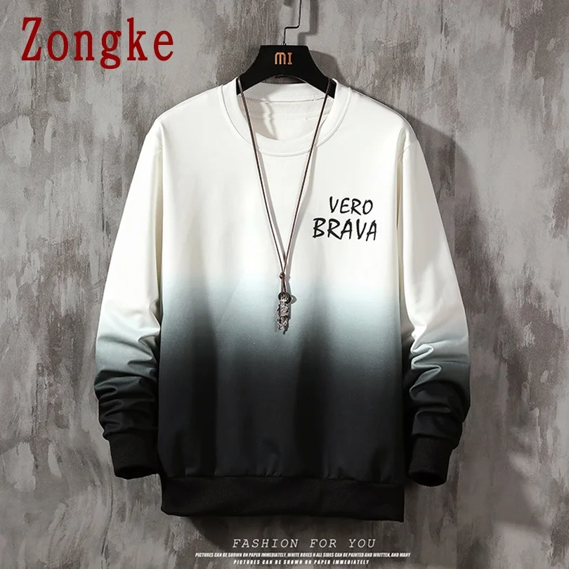 

Zongke O-Neck Casual Pullover Men's Sweatshirt Hip Hop Japanese Streetwear Sweatshirts For Men's Clothing 2021 New Arrival M-5XL