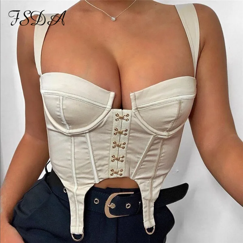 Женский корсет на крючках FSDA черный без рукавов с открытой спиной вечерние