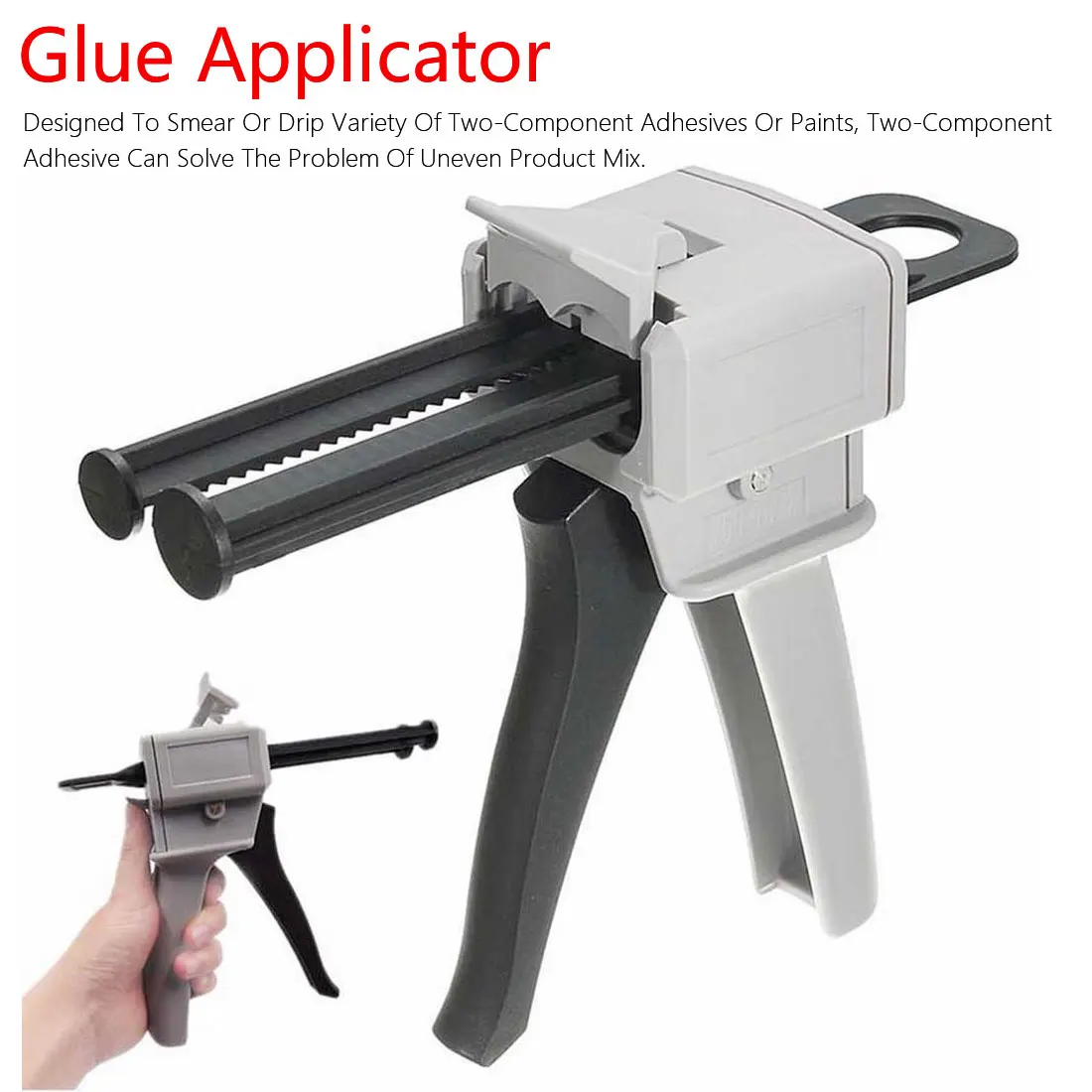 

Glue Gun 50ml Two Component AB Epoxy Sealant Glue Gun Adhensive Glue Applicator Squeeze Mixed 1: 1 Manual Caulking Gun Dispenser