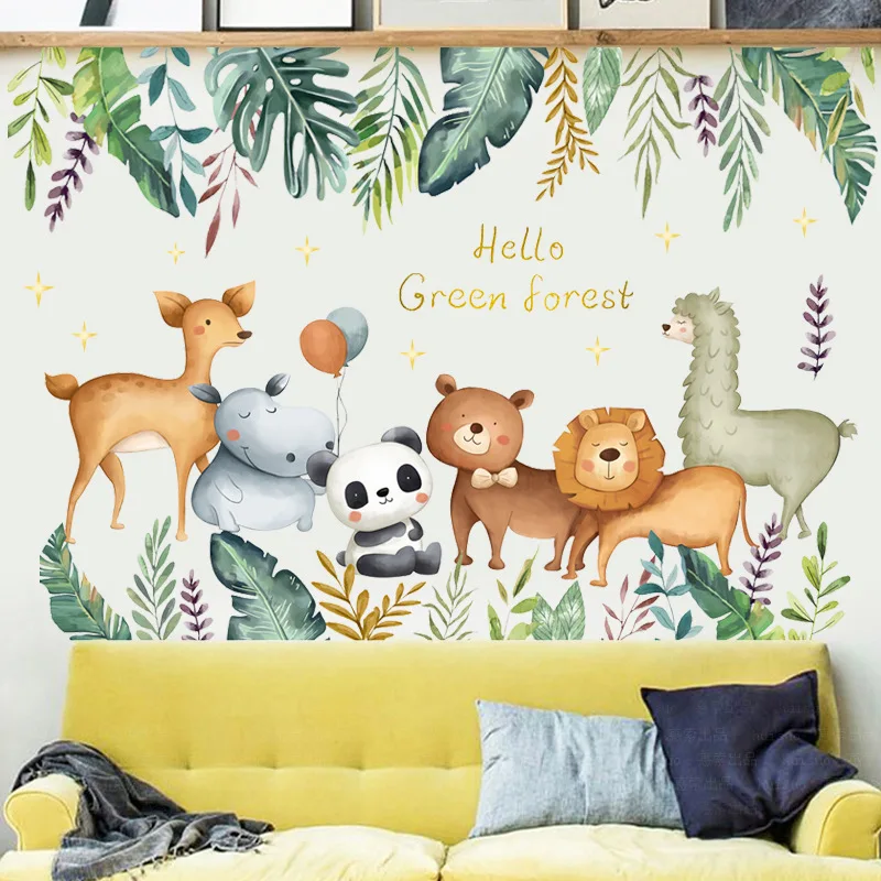 Zollor ПВХ джунгли животные вечерние НКИ сделай сам наклейка на стену украшение в