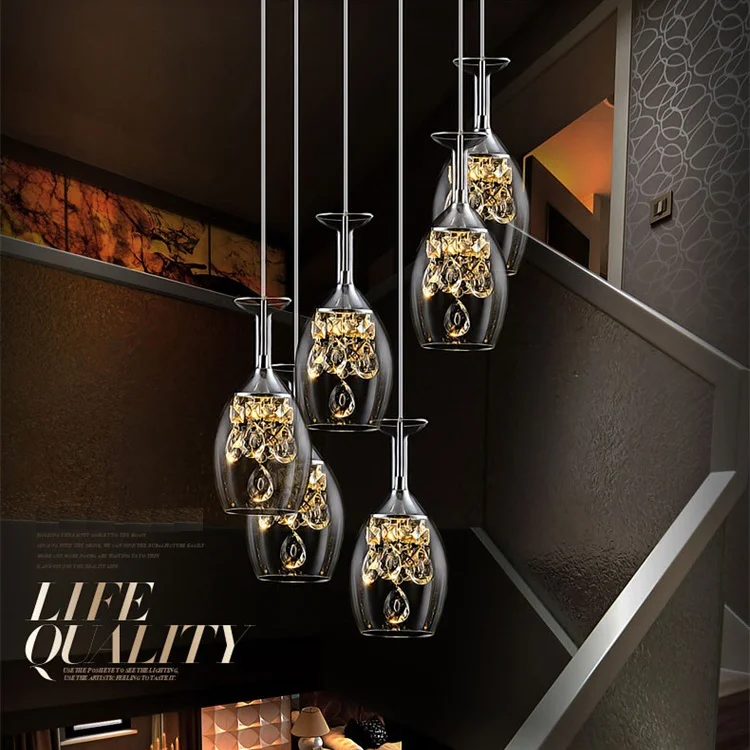 Современная хрустальная люстра для винного бокала потолочный светильник