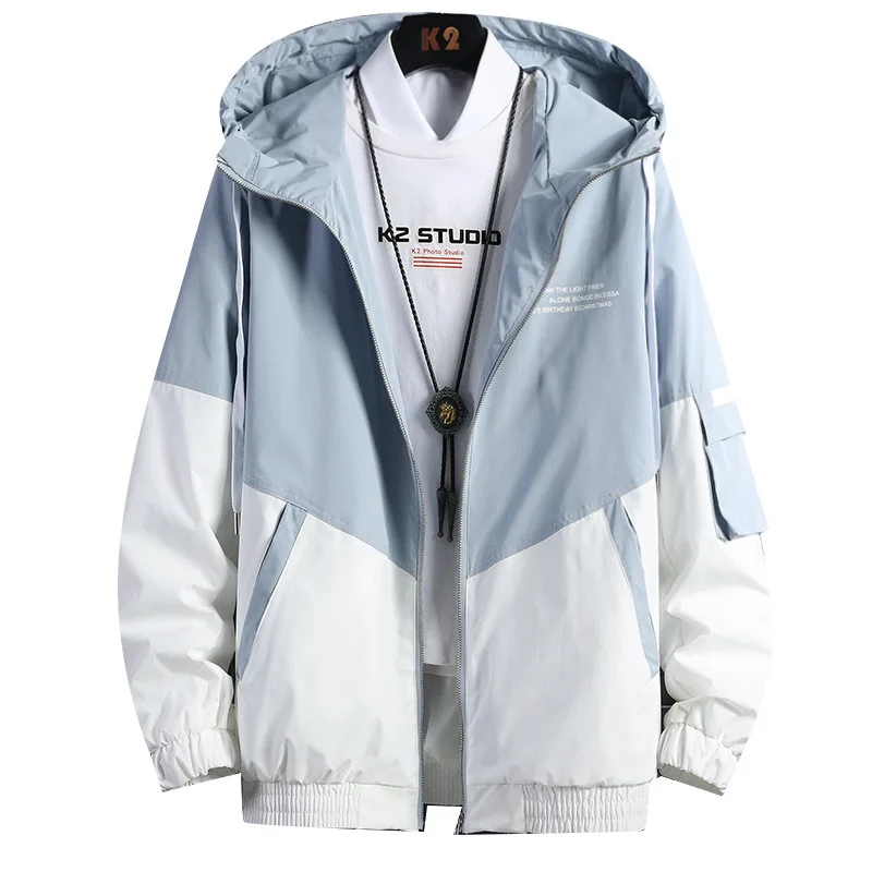 Мужская повседневная куртка с капюшоном принтом большие размеры до 4XL