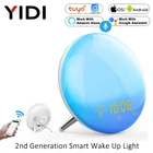 Умный будильник Tuya с подсветкой, Wi-Fi, имитация восхода и заката, 4 будильника, функция повтора, работает с Alexa Google Home