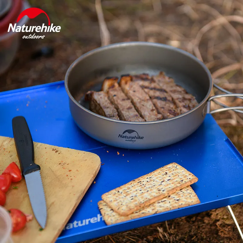 

Naturehike Outdoor Titanium Pot Lid Picnic Tableware Folding Handle Frying Pan Lightweight Camping Equipment 800ml 1250ml 1300ml