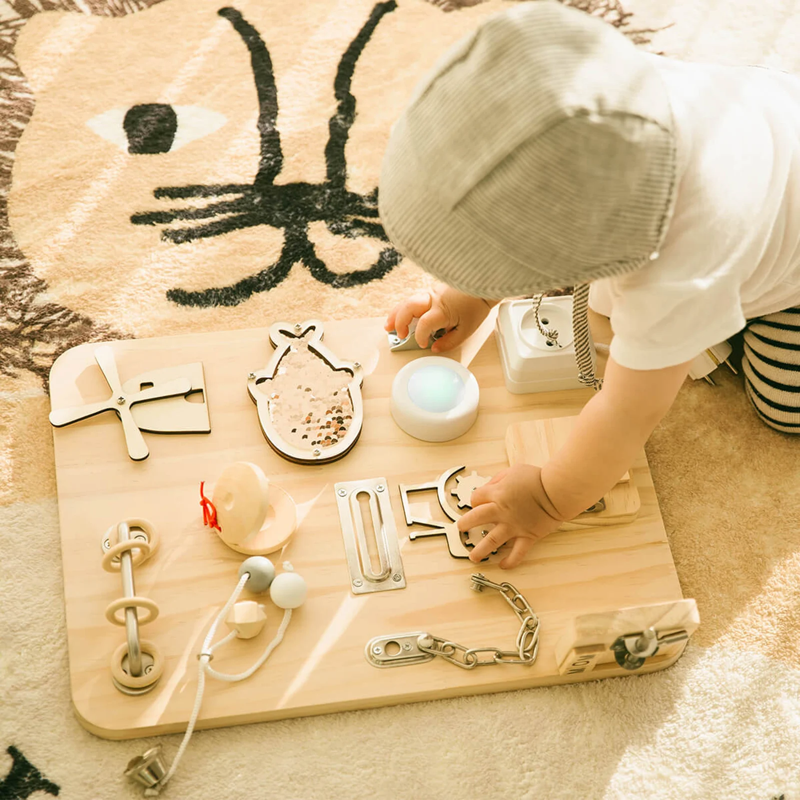 

Children B usy Board DIY Toys Baby Montessori Sensory Activity Board Accessories Fine Motor Skill Latch Lock efficiently