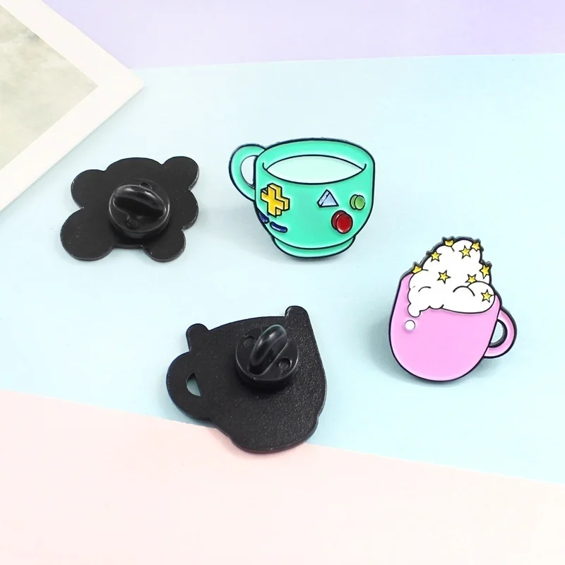 Супермилая красочная эмалированная брошь в виде мультяшной чашки принцессы для