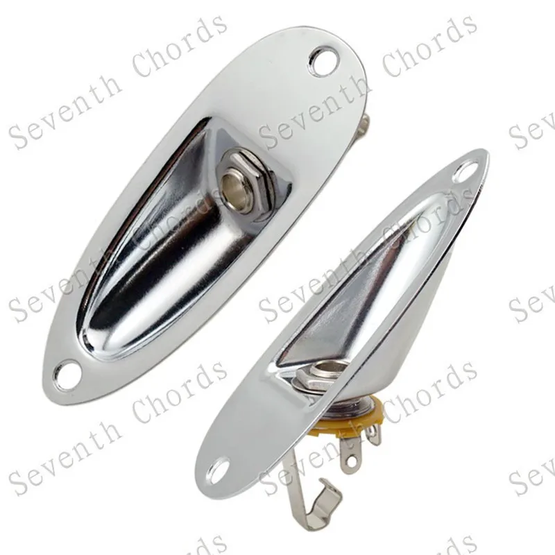 2Pcs 6.35 Electric Bass Guitar Jack Output Input Socket With Boat Style Plate Chrome Black Gold guitar accessories parts | Спорт и