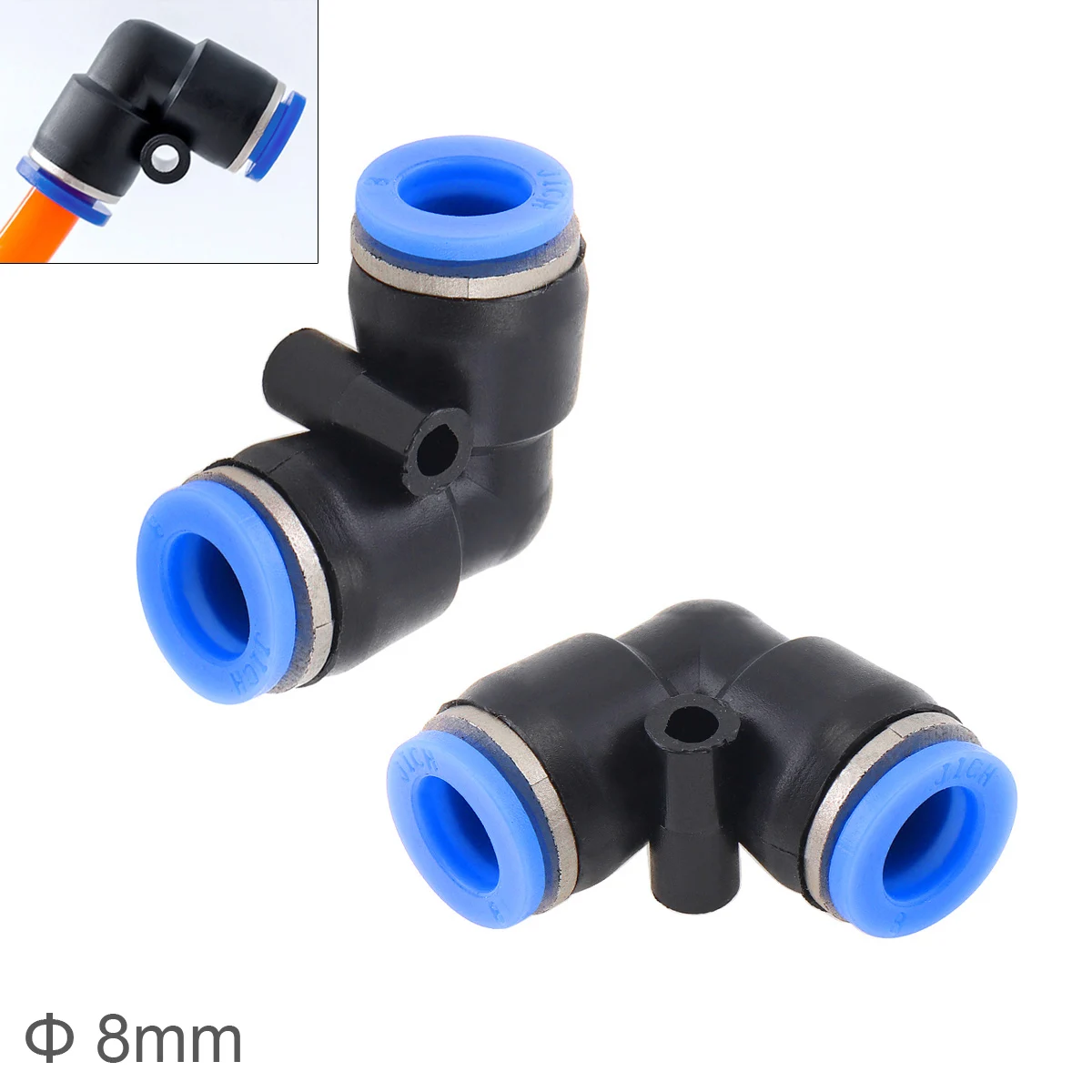 2 шт 8 мм l-образный локоть пластиковый двухсторонний Пневматический быстрый