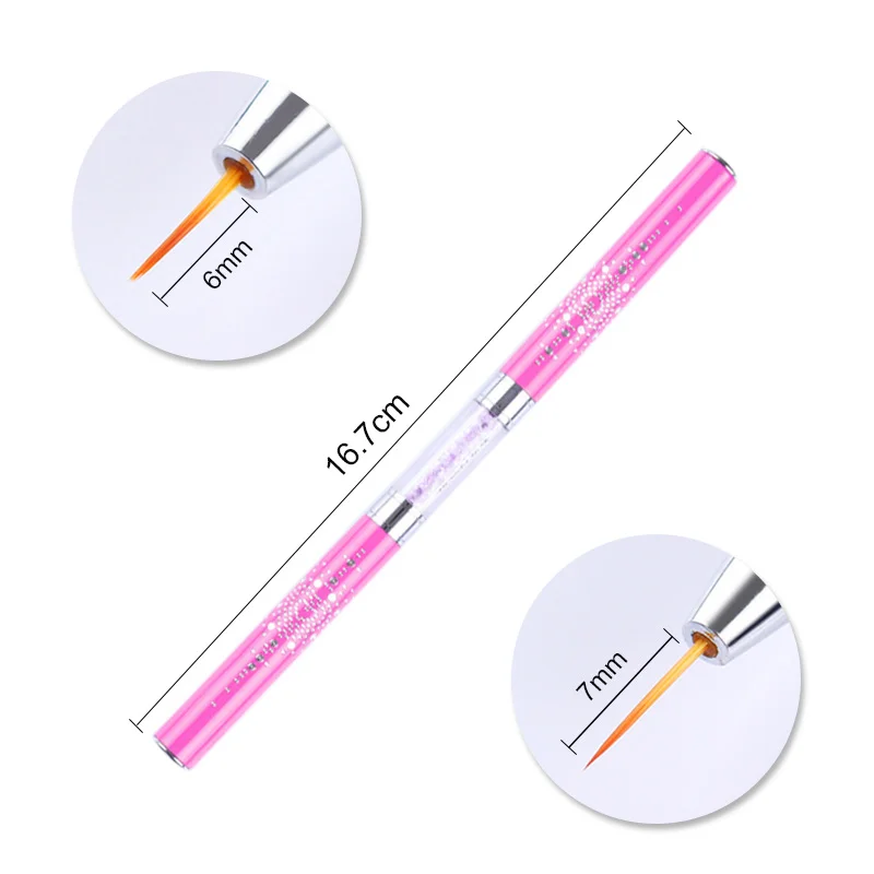 Pink Brush Liner 7mm BORN PRETTY, 1 шт., акриловая ручка для рисования водным мрамором, кисть для рисования серебристыми цветами, инструмент для маникюра и дизайна ногтей, ручка, инструмент для ногтей DIY - Цвет: Pink Brush Liner 7mm
