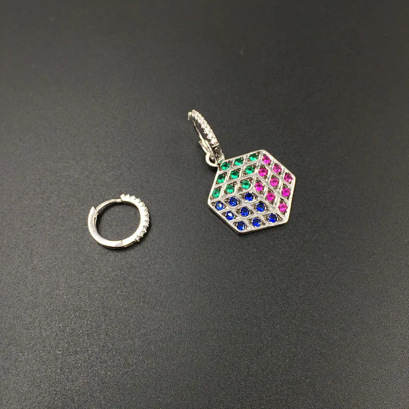 Модные Винтажные Асимметричные красочные серьги с микро