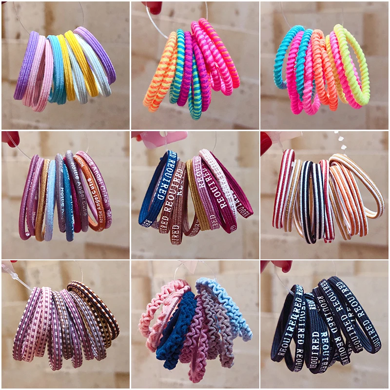 10 шт./компл. Детские милые резинки ярких цветов для хвоста цветные эластичные