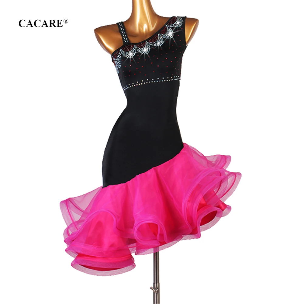 CACARE Latina Latin Dance Dress Clothes Sale Women Girls Salsa Dance Competition Dresses Fringed Ballroom D0131 Fluffy Hem