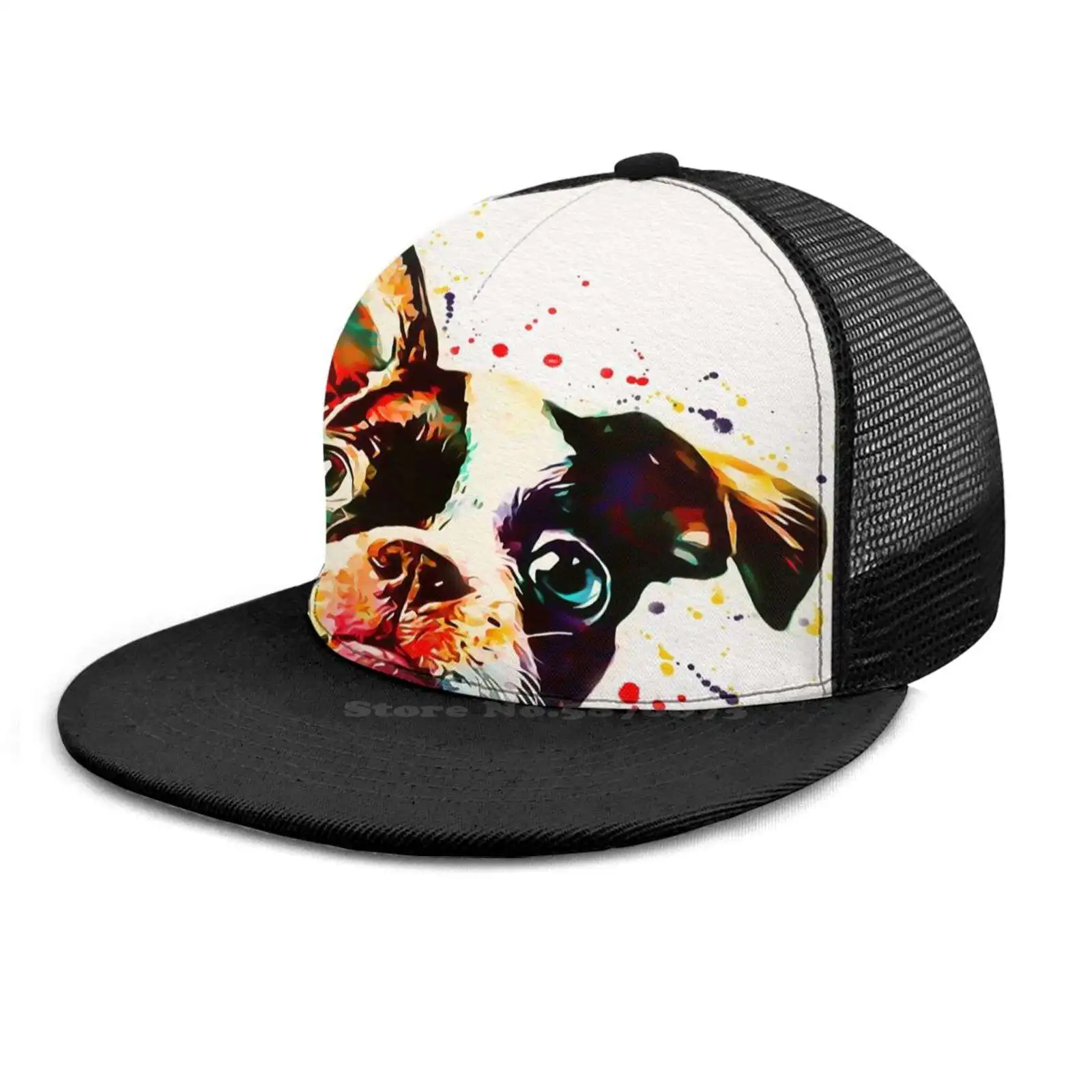 Акварельная шапка Boston Terrier в стиле хип-хоп модная кепка для собак Бостон-терьер