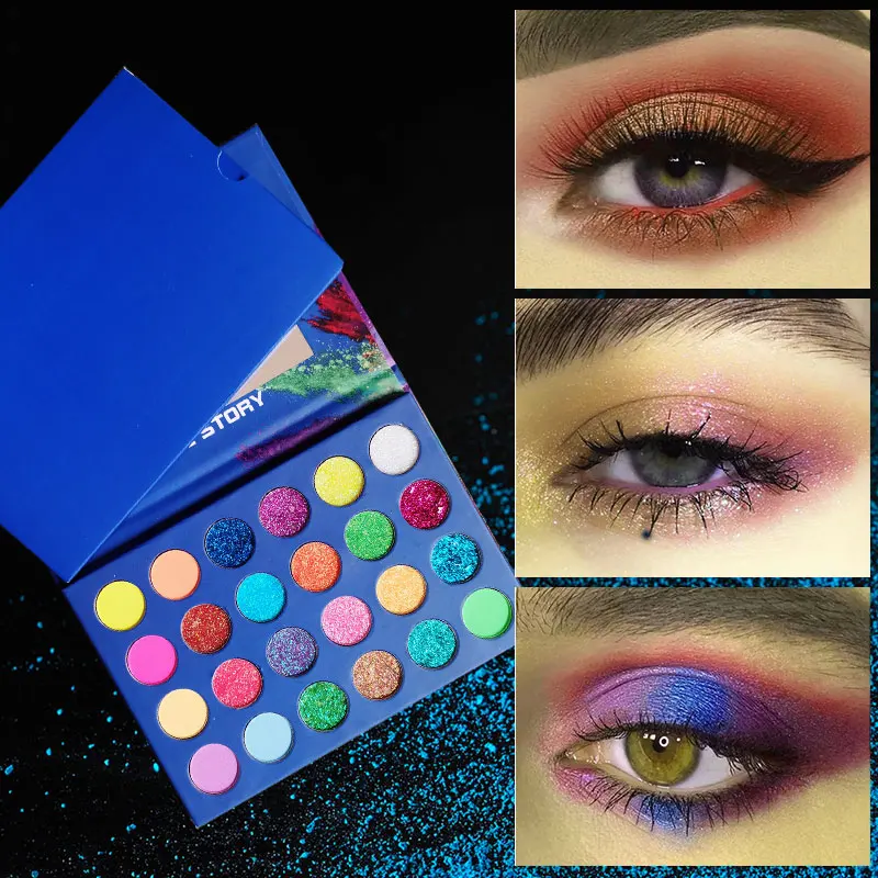 Палетка блестящих теней для век с 24 звездами блестящие матовые модные яркие тени