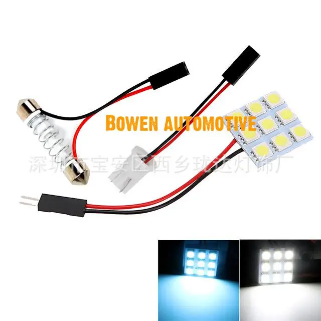 

LD 2X Compartment lamp room lamp 5050 9SMD automobile led ceiling lamp compartment lamp flat reading lamp white