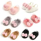 Yuxic летние Меховые детские туфли с милым бантом для новорожденных девочек обувь для первых шагов обувь для принцессы обувь для малышей