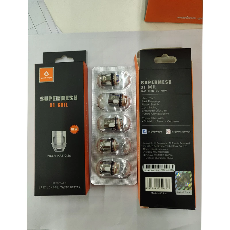 

GeekVape super mesh coils with 0.4ohm/0.15ohm/0.2ohm coil Resistance Geekvape Shield/Aero/Aero Mesh/cerberus tank