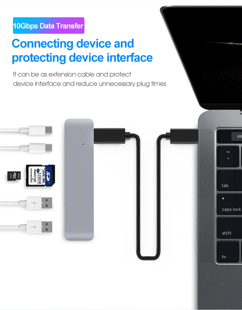 Фото Соединитель USB 3 1 типа C Кабель-адаптер USBC 20 в 10 ГБ быстрое расширение для монитора Соединитель USB 3 1 типа C Кабель-адаптер USBC 20 в 10 ГБ быстрое расширение для монитора